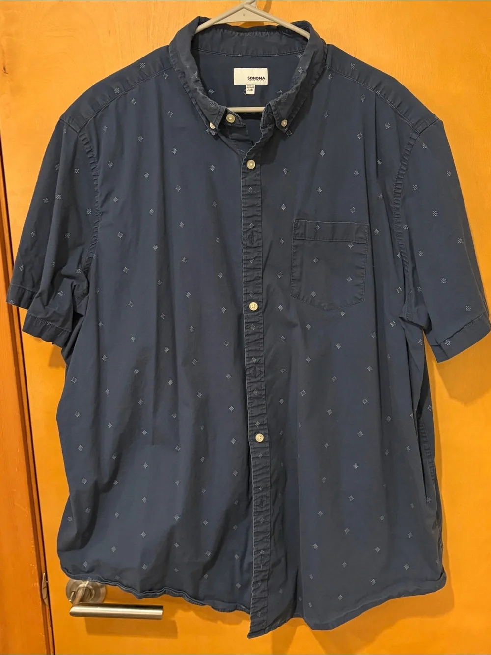 SONOMA Short-Sleeve Button-Up Shirt - Navy 2xB men’s